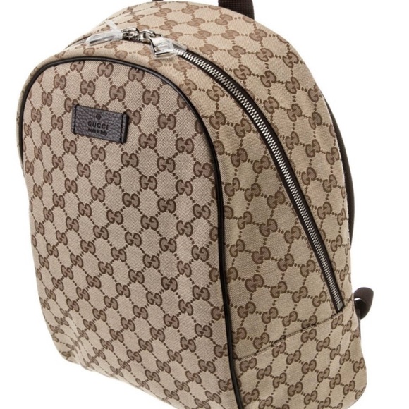 Gucci Monogram Beige and Brown Backpack